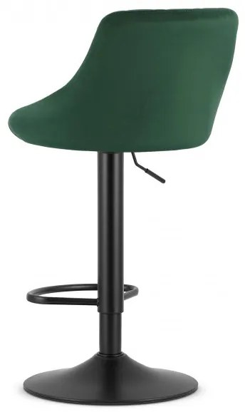 Set dvoch barových stoličiek KAST - zamat / zelené (čierna noha) 2ks