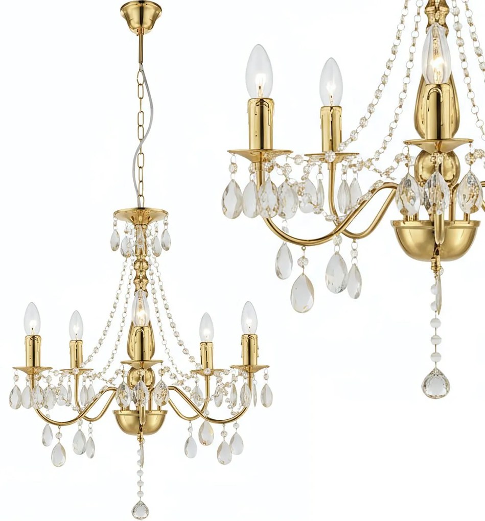 Toolight Toolight, stropné svietidlo 5xE14, EBT015-5CP, zlatá, OSW-01230