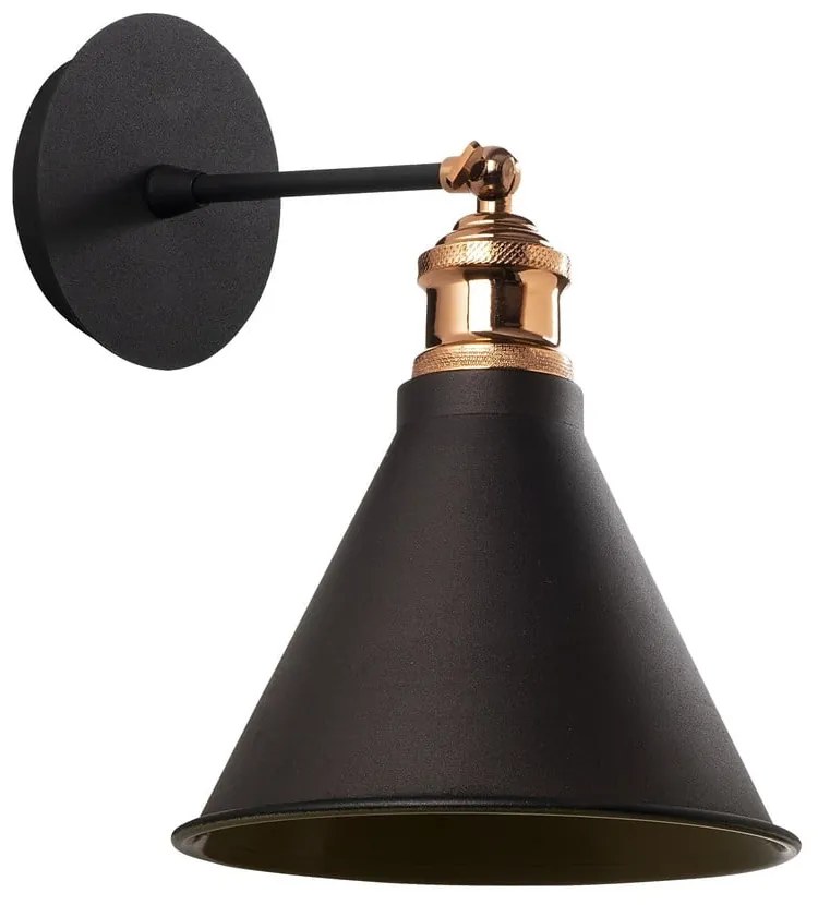 Čierne nástenné svietidlo ø 20 cm Berceste – Opviq lights