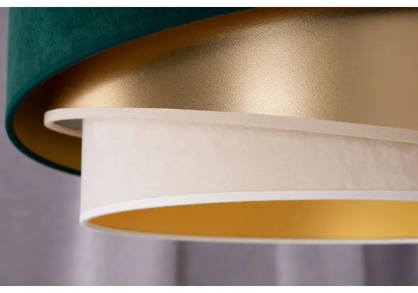 Duolla - Prisadený luster KOBO 1xE27/15W/230V pr. 45 cm zelená/zlatá/krémová