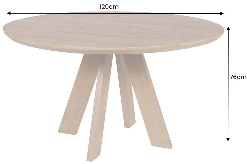 Okrúhly jedálenský stôl Eglantine 120 cm hnedé mango
