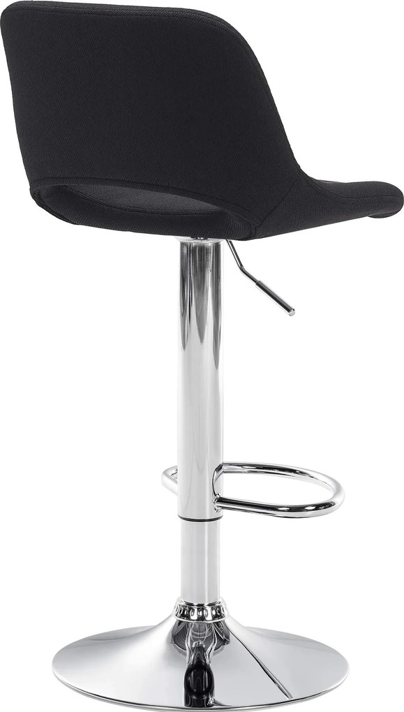 2x Barová stolička Camden - látka, chróm - Čierna
