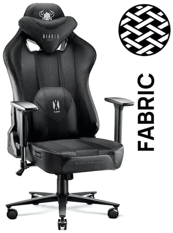 Látkové herné kreslo Diablo X-Player 2.0 King Size: čierne Diablochairs
