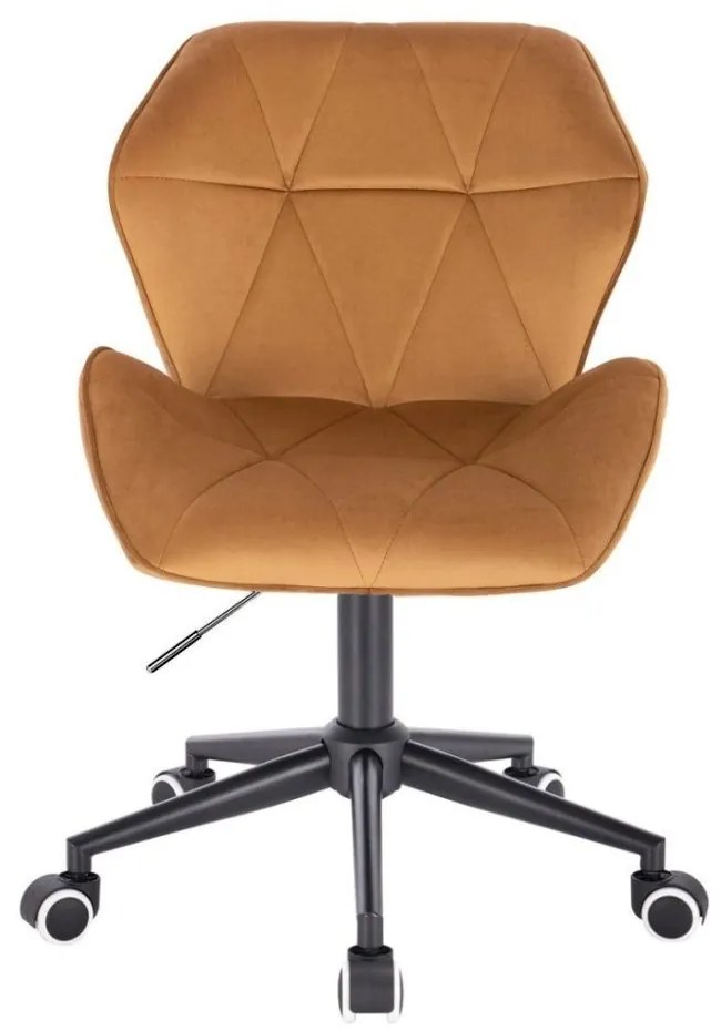 LuxuryForm DESIGN Stolička MILANO MAX VELUR na čiernej podstave s kolieskami - hnedá