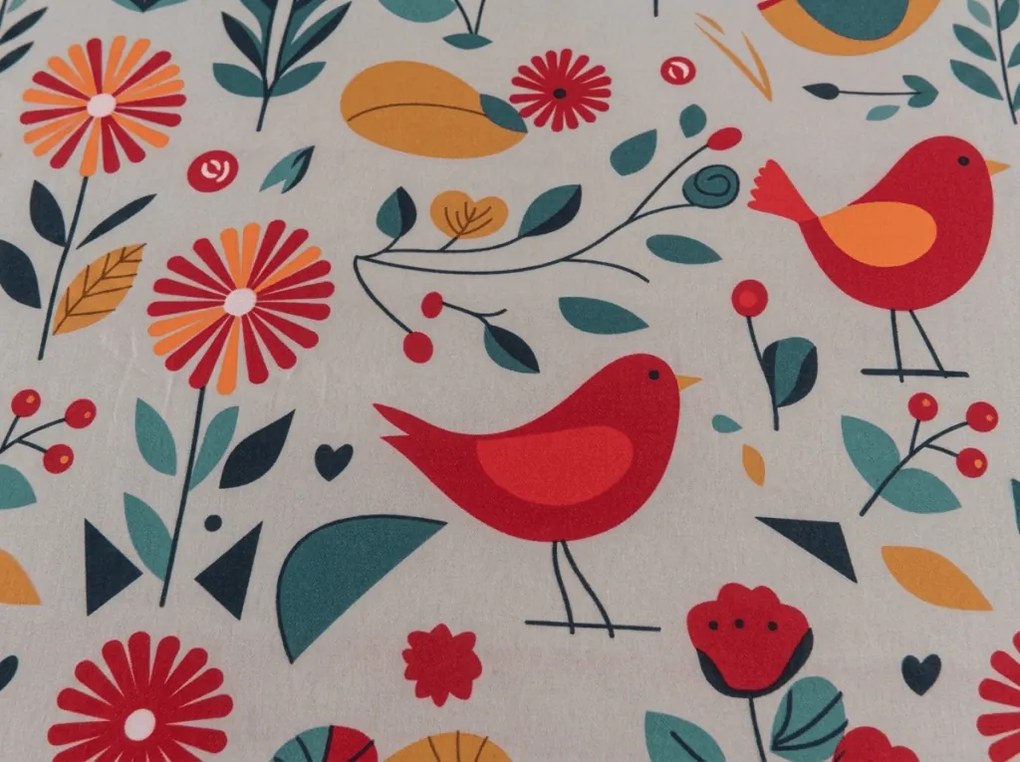 Plachta z mikrovlákna RETRO BIRD farebná 180x200 cm