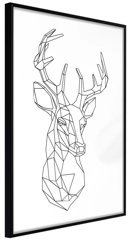 Artgeist Plagát - Geometric Deer [Poster] Veľkosť: 30x45, Verzia: Zlatý rám s passe-partout