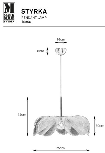 Markslöjd 108661 - Luster na lanku STYRKA 1xE27/40W/230V pr. 75 cm béžová