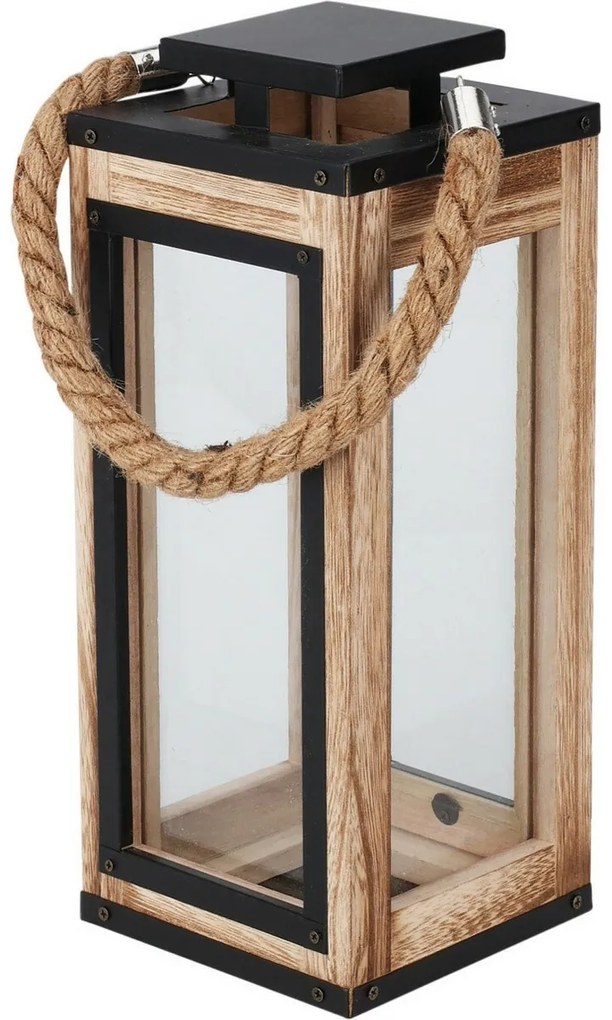 Súprava drevených lampášov hranatých 2 ks
