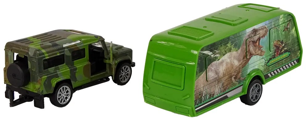 Lean Toys Súprava autíčka a karavanu - Dino