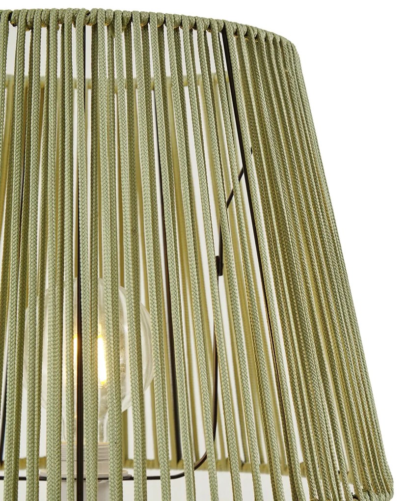 Vonkajšia stojaca lampa biela so zeleným lanovým tienidlom IP44 / IP54 - Virginia Jayla