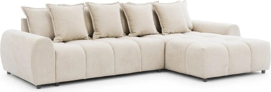 Béžová rohová pohovka (pravý roh/s leňoškou) Albane – Ropez