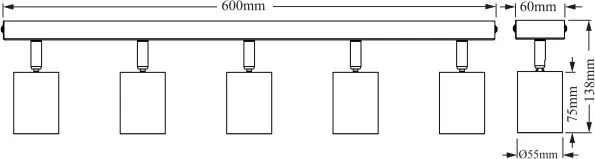 Osram - Bodové svietidlo ELEMENTAL 5xGU10/6W/230V