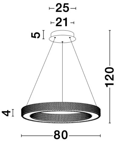 LED luster Fiore 80 zlaté