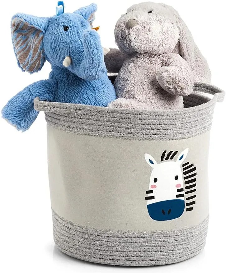 Textilný úložný vak, vrece, kôš s motívom zebry, s držadlami ZEBRA