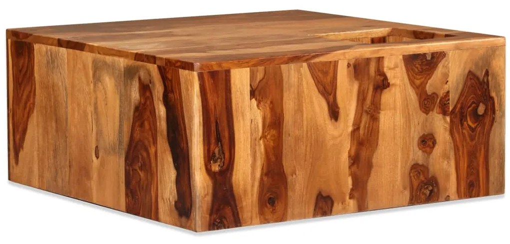 vidaXL Konferenčný stolík masívne sheeshamové drevo, 70x70x30 cm