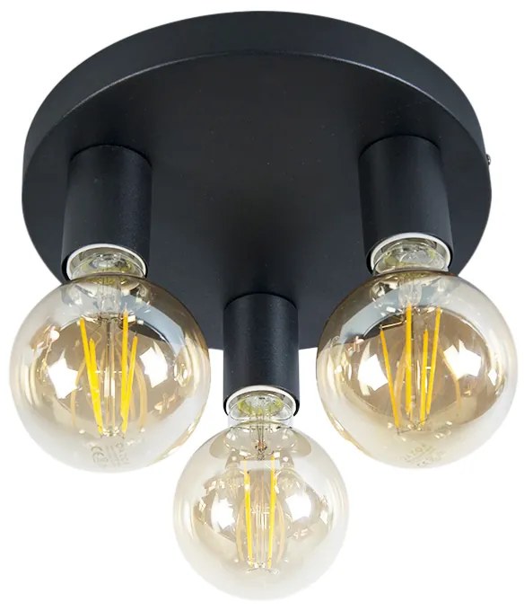 Inteligentné moderné stropné svietidlo čierne vrátane 3 WiFi G95 - Facil