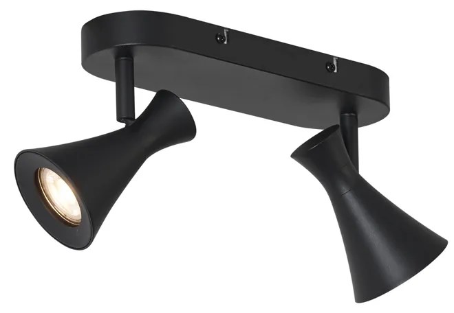 Moderné stropné bodové svietidlo čierne 2-svetelné nastaviteľné - Triangle
