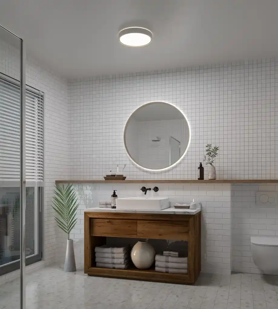 NORDLUX Stmievateľné stropné svietidlo LED do kúpeľne NOXY, 17 W, teplé  denné biele svetlo, biela | BIANO