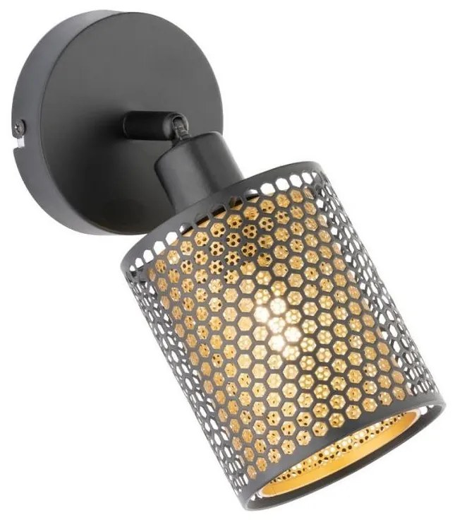 Wofi 12106 - Nástenné bodové svietidlo CHEVAL 1xE14/28W/230V čierna/zlatá
