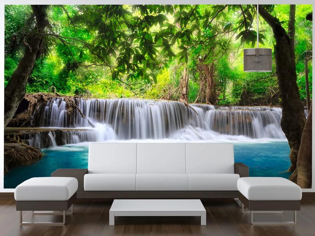 Gario Fototapeta Číry vodopád v džungli Veľkosť: 200 x 135 cm, Materiál: Vliesová