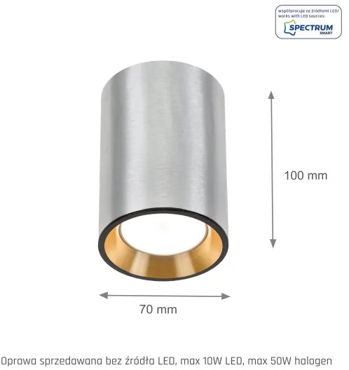 Bodové svietidlo CHLOE 1xGU10/35W/230V okrúhly matný chróm/zlatá