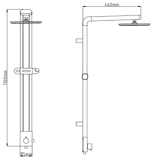 Aqualine - Sprchová sada TOUR lesklý chróm