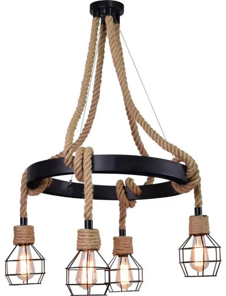 LED Luster na lanku ROPE ALEGRA 4xE27/10W/230V