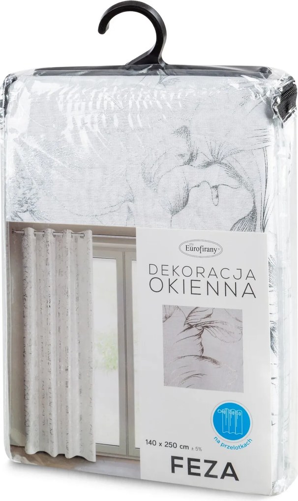 ZÁCLONA NA KRÚŽKOCH FEZA 140X250 CM BIELA