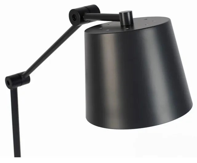 Čierna stojacia lampa s kovovým tienidlom (výška 135 cm) Hajo – White Label