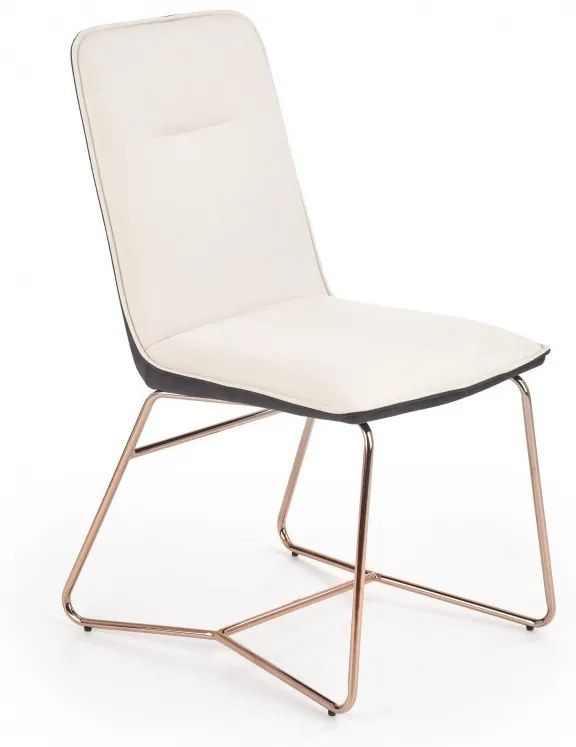 Jedálenská stolička K390 krémová / sivá / zlatá Halmar
