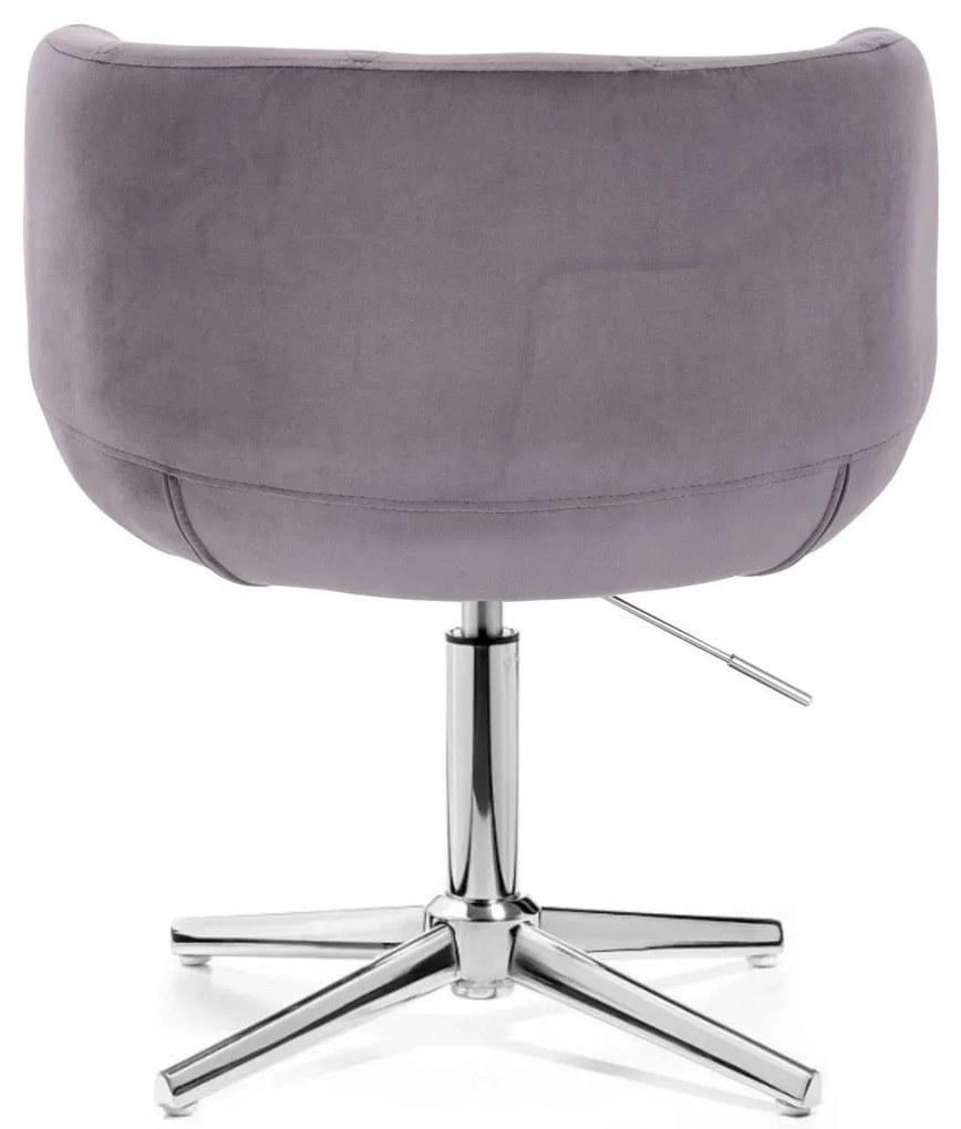 LuxuryForm DESIGN Kreslo MONTANA VELUR na striebornom kríži - sivé
