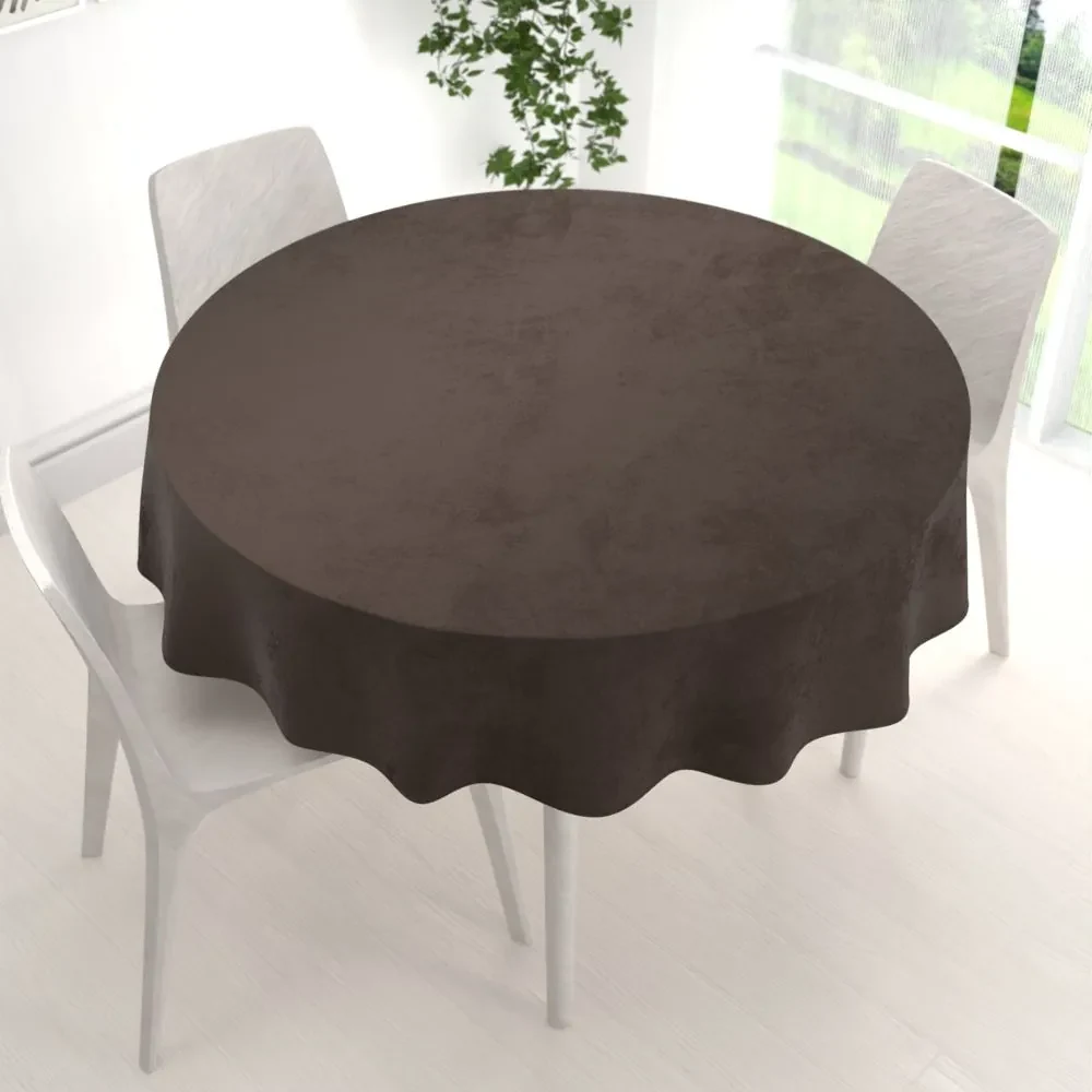 Biante Veľký zamatový okrúhly obrus Velvet Premium SVP-016 Tmavo hnedý Ø 240 cm