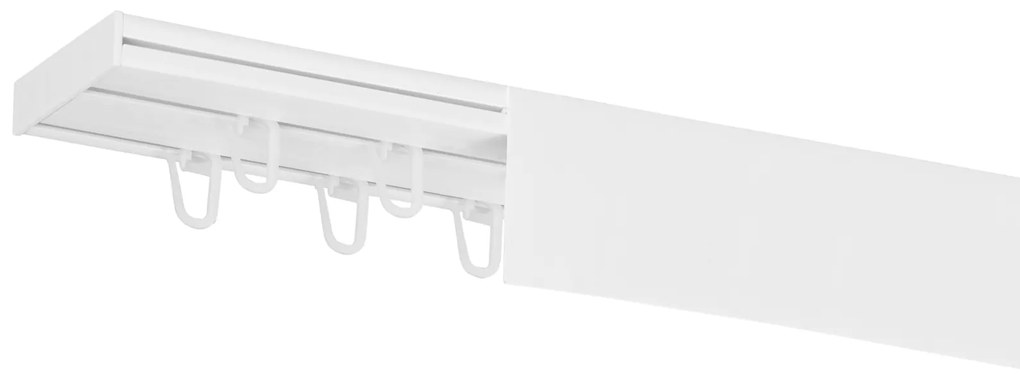 Dekodum PVC stropná lišta s krytom dvojitá biela Dĺžka koľajnice (cm): 230, Typ prichytenia: Háčiky