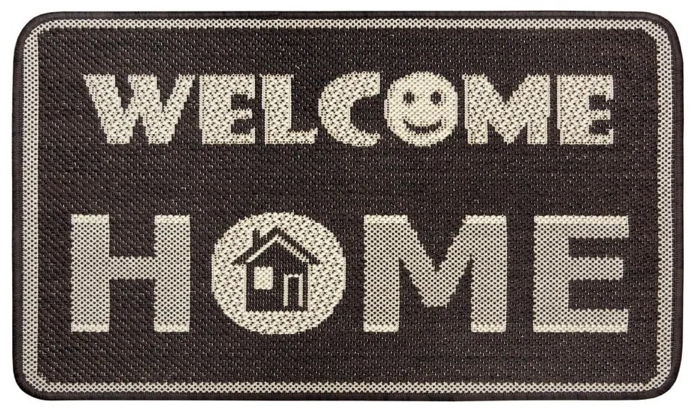 Hnedá rohožka Hanse Home Weave Smiley Welcome, 50 x 80 cm