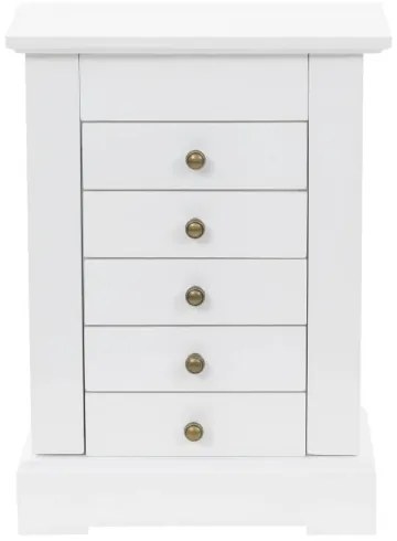vidaXL Skrinka na šperky so zrkadlom, MDF, 25 x 13,5 x 34 cm-
