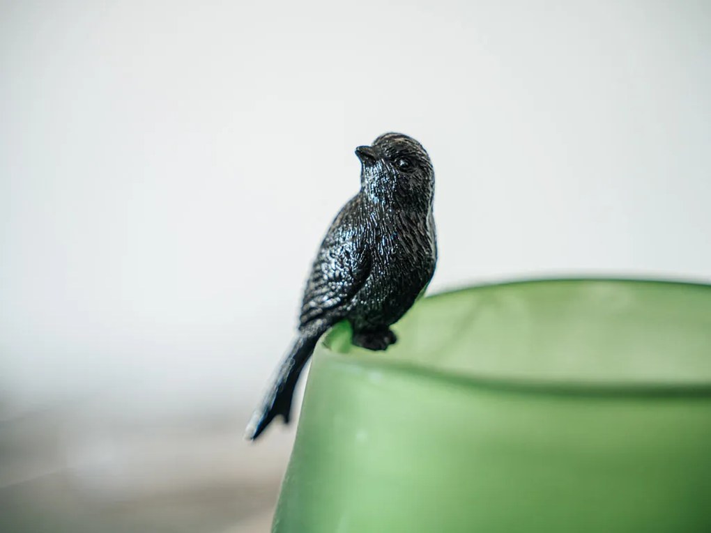 Dekorácia na kvetináč KOLIBRÍK čierna
