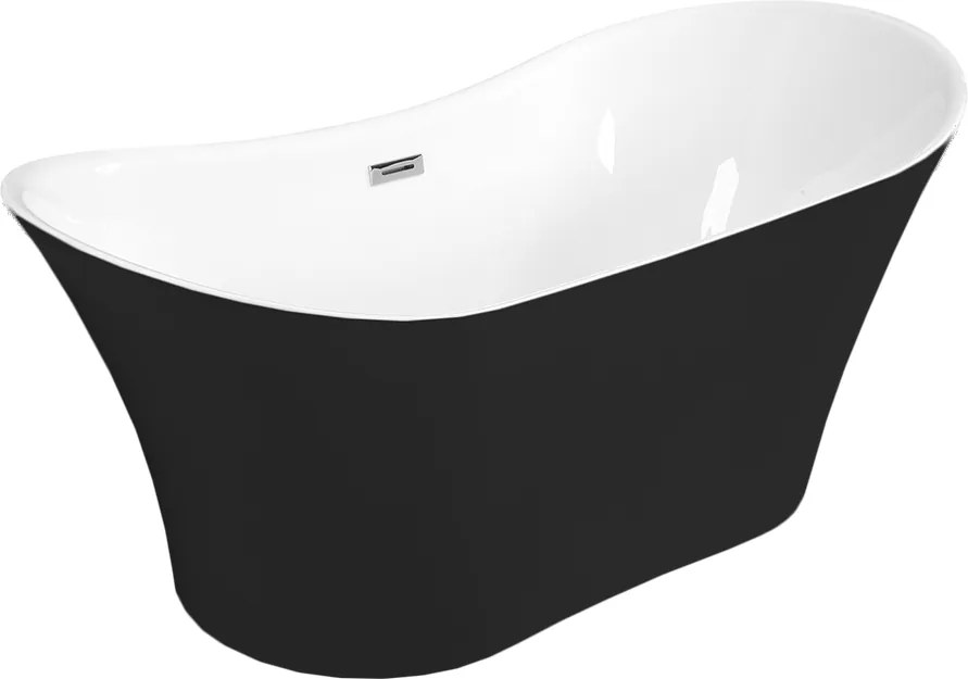 Besco Akrylátová voľne stojaca vaňa Amber BW 170x80 BESCO-Typ výpuste: Click-Clack s prepadom, grafit, BESCO-Rozmery: 170x80, BESCO-Farba: Biela/čier…