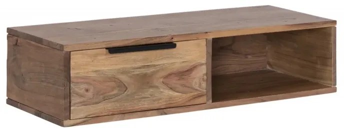 furniture-nabytek.cz - Masívna nástenná polica Auckland z akácie, lakovaná, hnedá – 80×30×20 cm