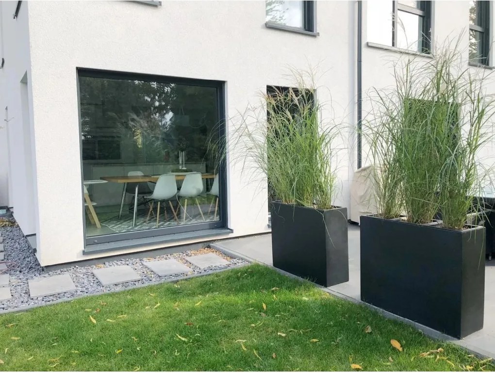 Kvetináč ELEMENTO, sklolaminát, šírka 88 cm, antracit