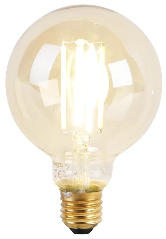 Inteligentné stropné svietidlo čierne a zlaté 40 cm vrátane Wifi G95 - Radiance