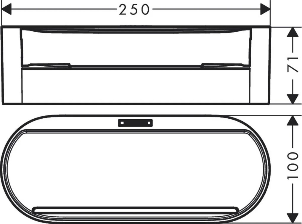 Hansgrohe WallStoris, odkladacia polička hlboká, biela matná, HAN-27912700