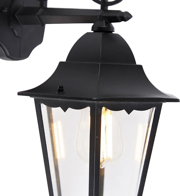 Klasická vonkajšia nástenná lampa čierna IP44 - Havana Down