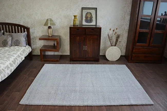 Koberec Micro fiber soft shaggy strieborný