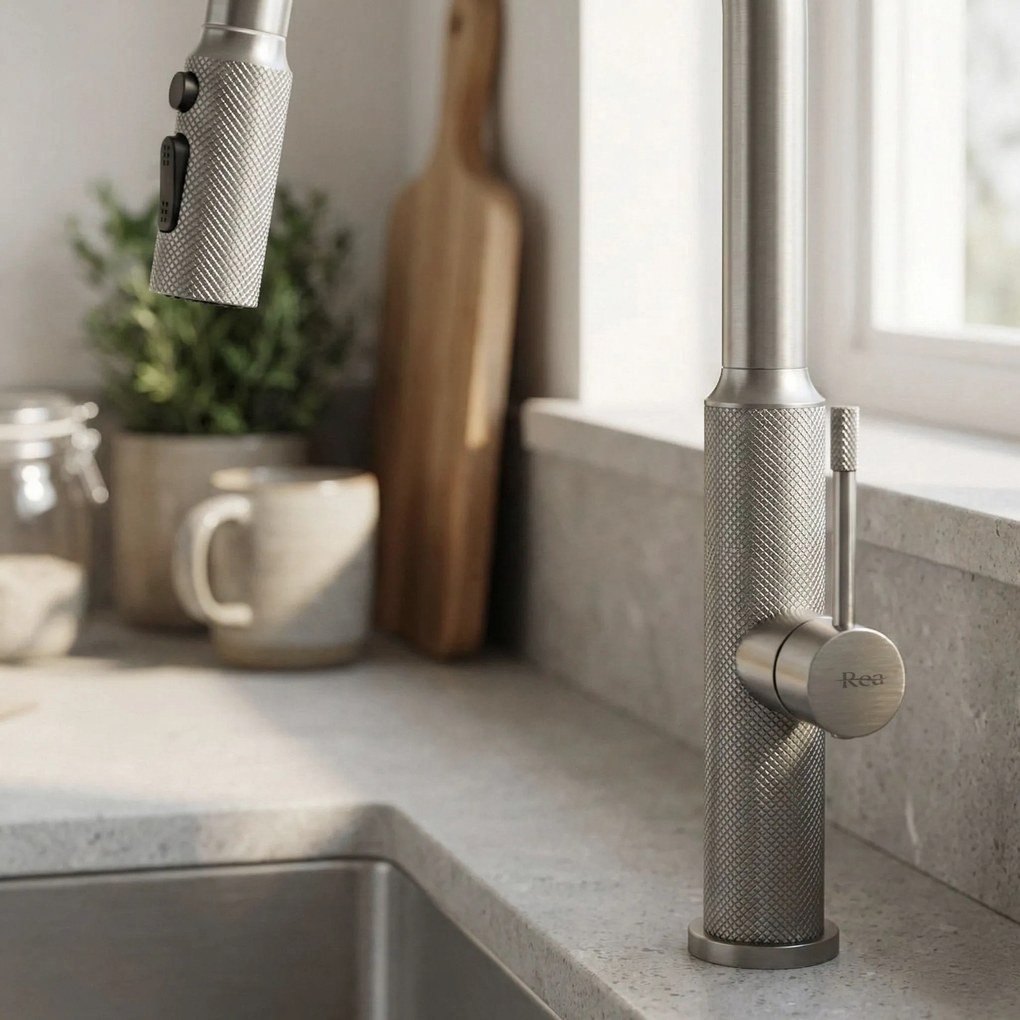 Rea Master, vysoká drezová batéria, brúsená oceľ, REA-B7205