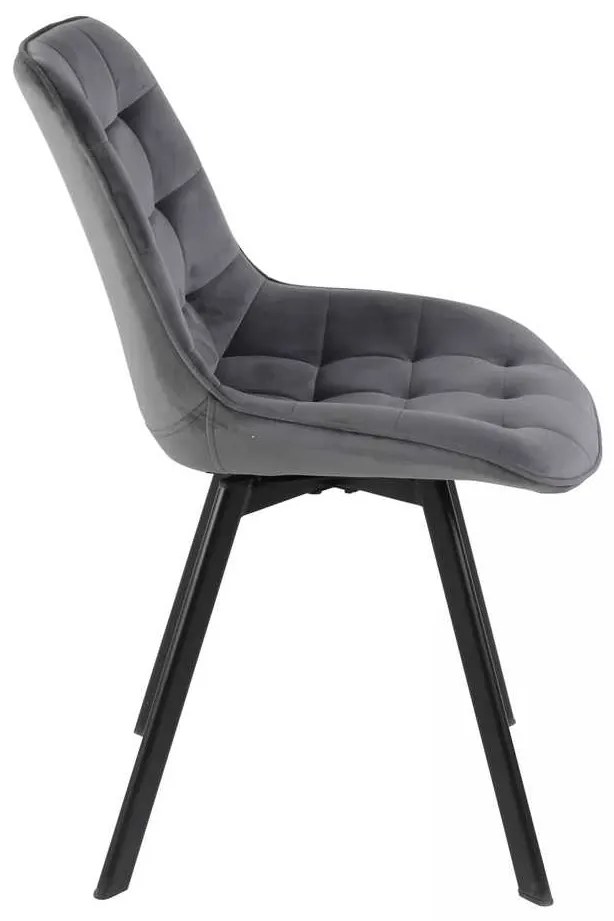 Jedálenská stolička Albons Velvet, sivá