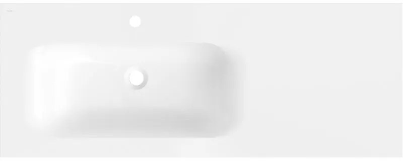 Mexen Vela, umývadlo na zapustenie 121 x 46,5 cm, ľavé, biela lesklá, 25231200L