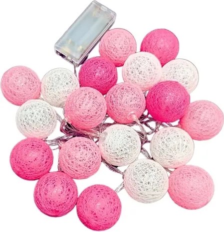 Dekoratívne svetlá ružovobiele 20LED 3m