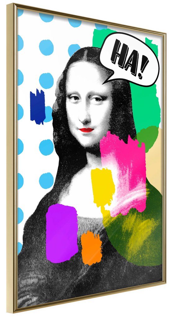 Artgeist Plagát - Mona Lisa Pop-art [Poster] Veľkosť: 20x30, Verzia: Čierny rám s passe-partout