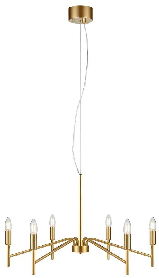 Markslöjd 108210 - Luster na lanku MONARCH 6xE14/18W/230V zlatá