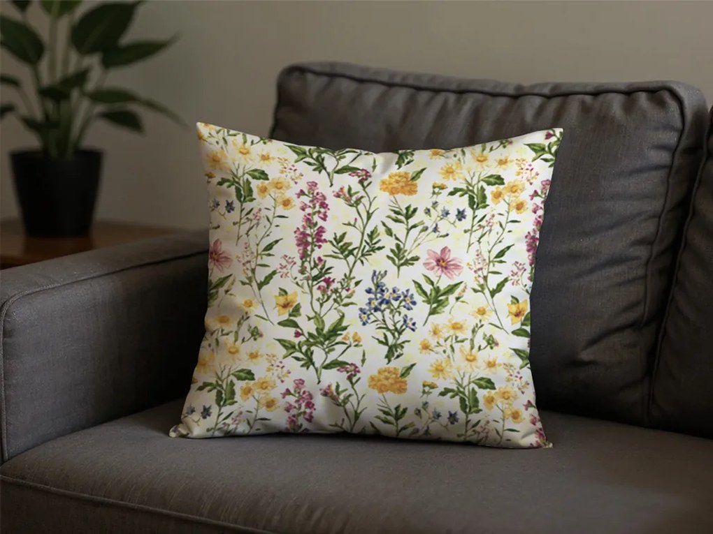 Dekoračná obliečka na vankúš HERBELLE 45x45 cm, krémová